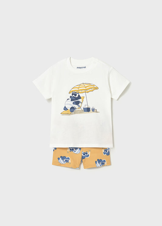 Traje de baño con camiseta peach