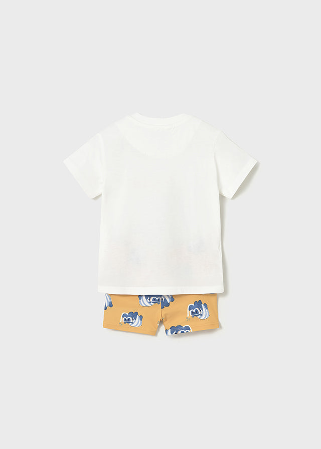 Traje de baño con camiseta peach