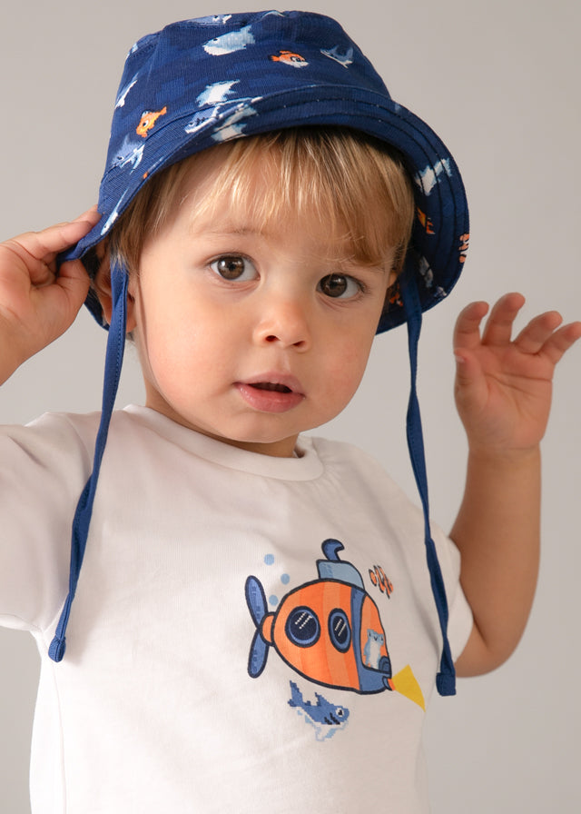 Conjunto punto con gorro noche