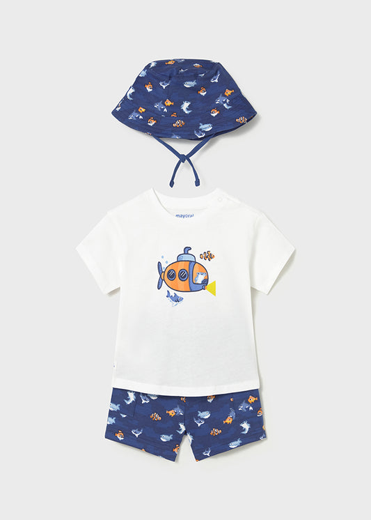 Conjunto punto con gorro noche