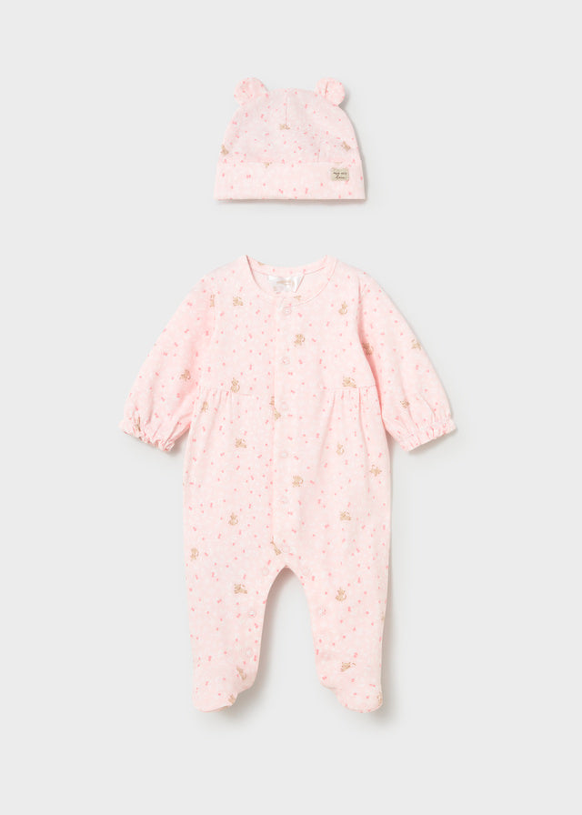 Mameluco con gorro rosa baby