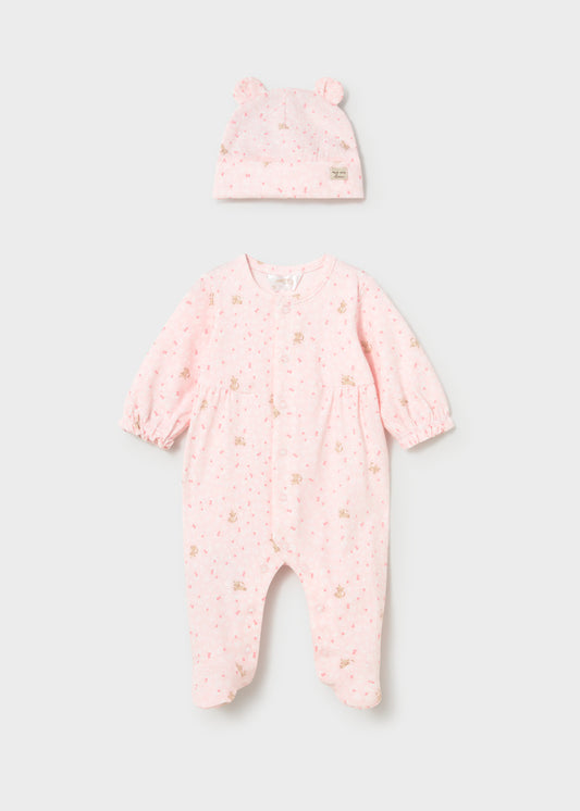 Mameluco con gorro rosa baby
