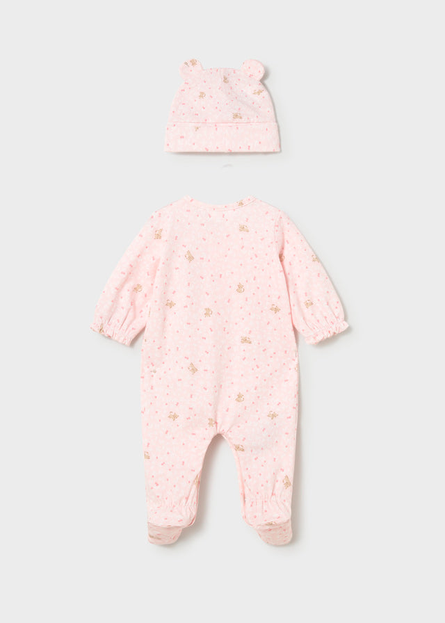 Mameluco con gorro rosa baby