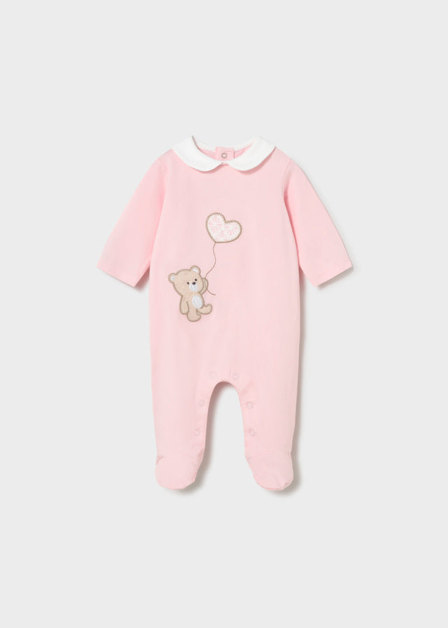 Mameluco con cuello rosa baby