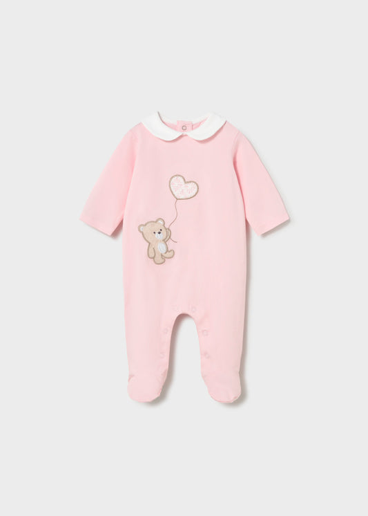 Mameluco con cuello rosa baby