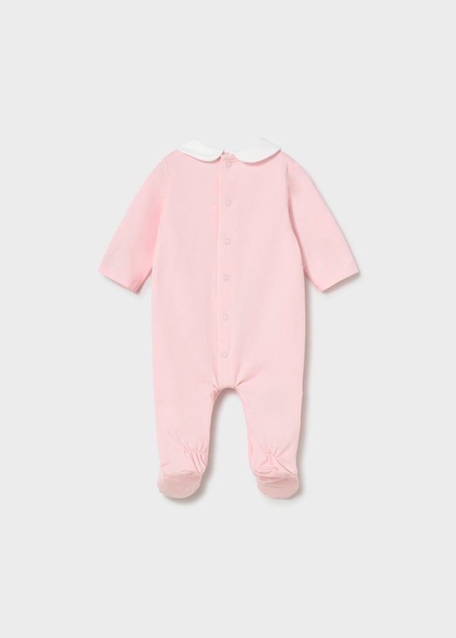 Mameluco con cuello rosa baby