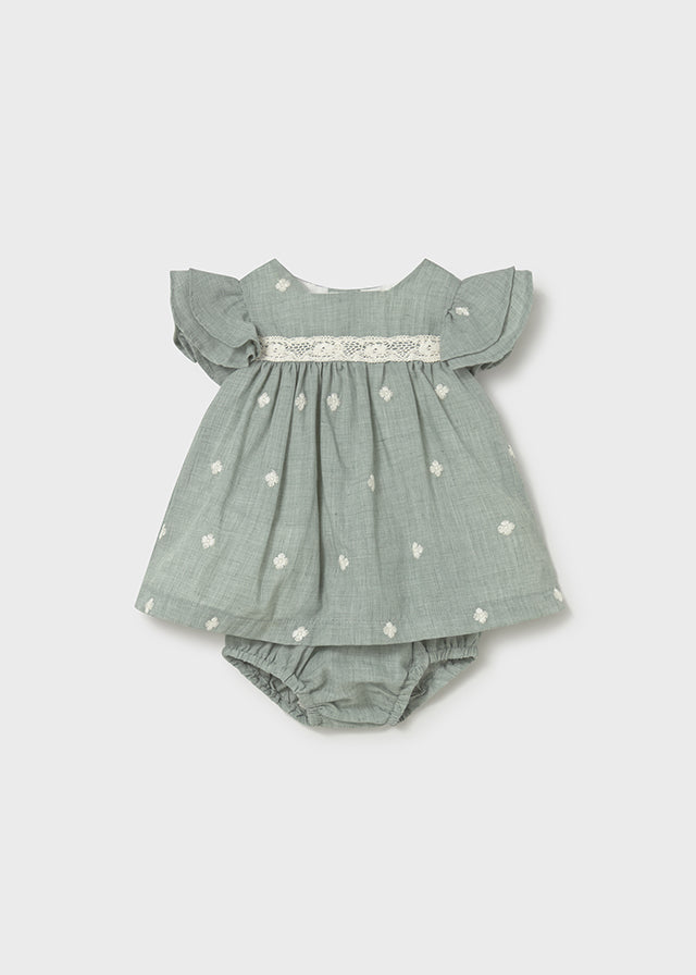 Vestido bordado aqua