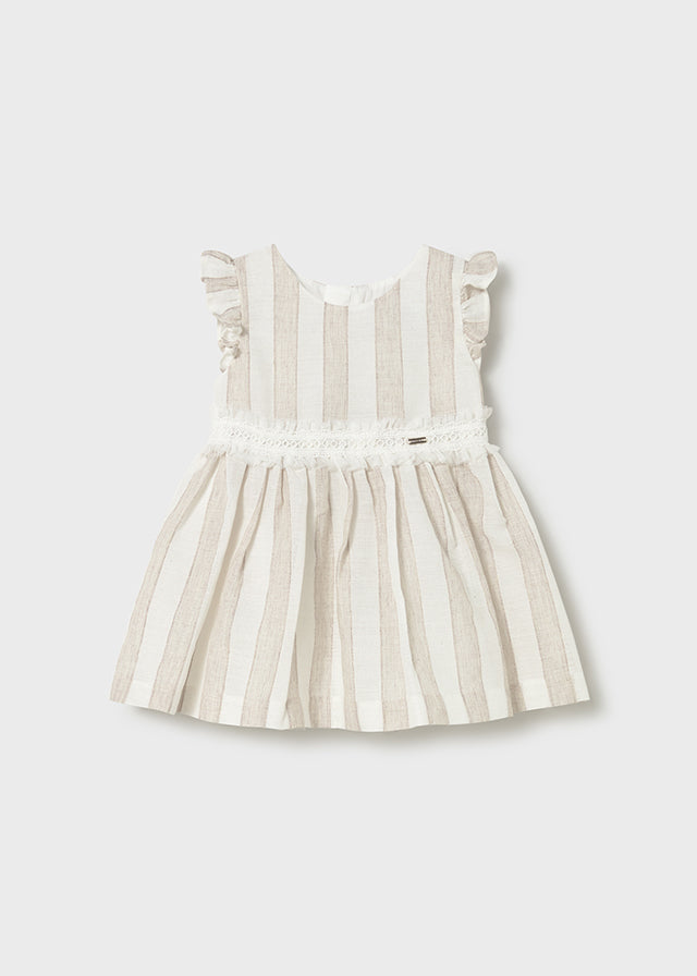 Vestido rayas avellana