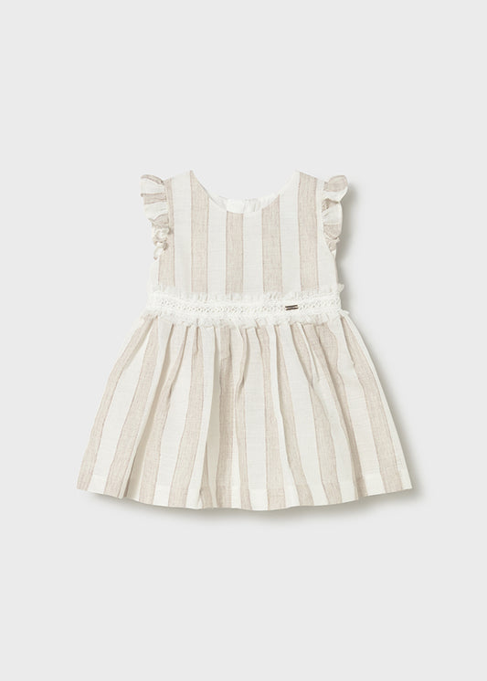 Vestido rayas avellana