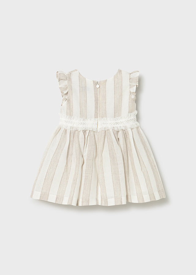Vestido rayas avellana