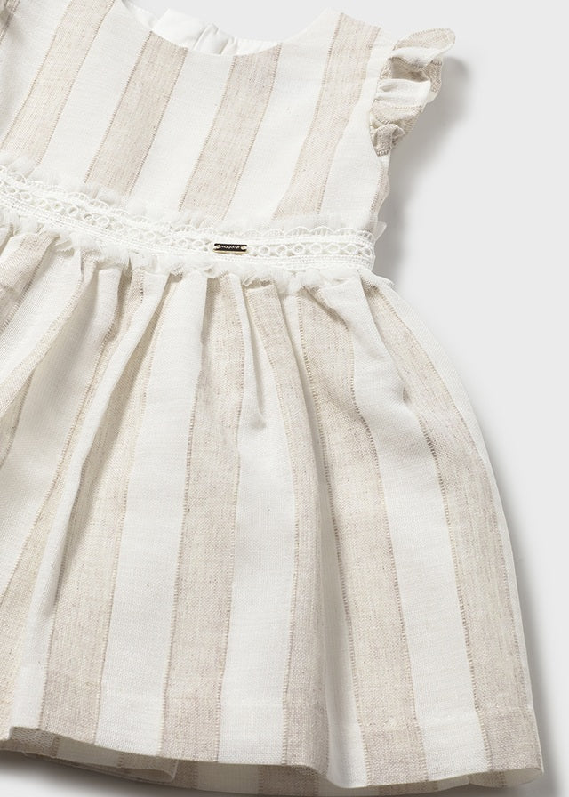 Vestido rayas avellana