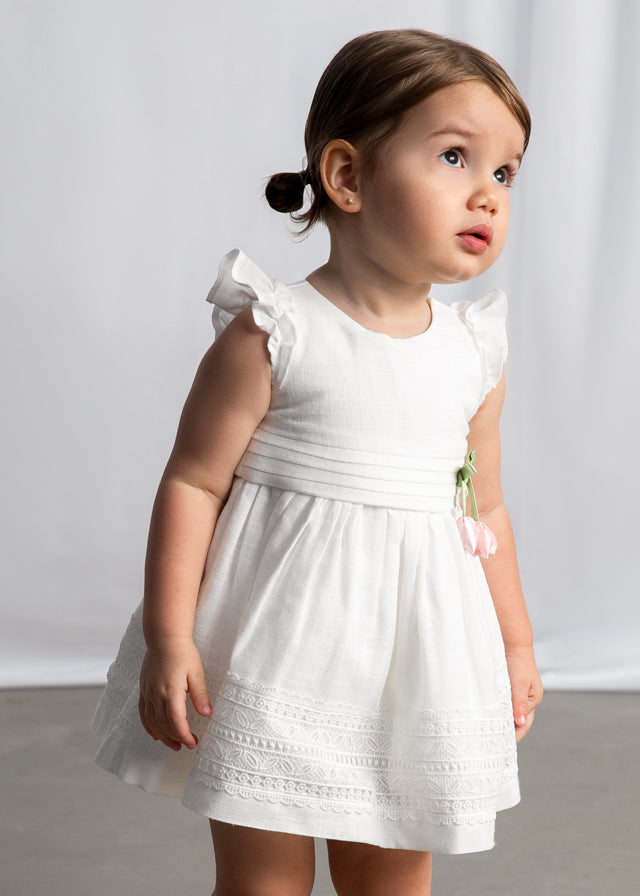 Vestido guipur crudo