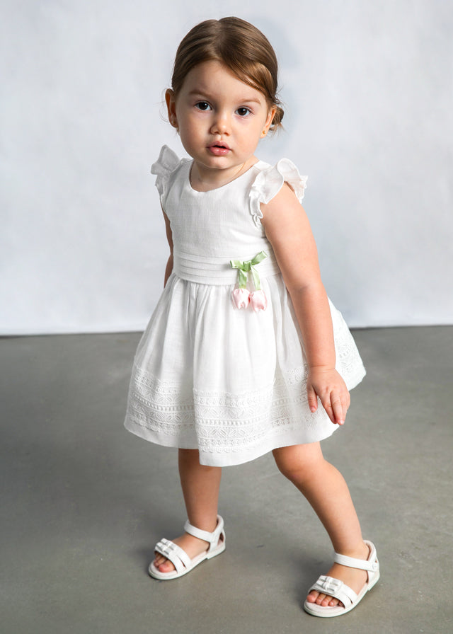 Vestido guipur crudo