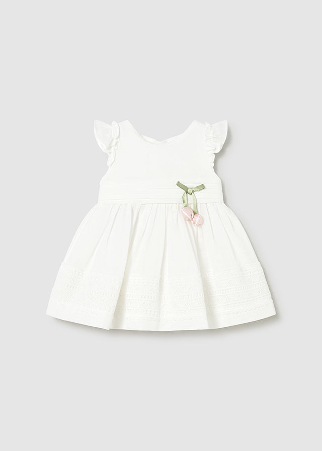 Vestido guipur crudo