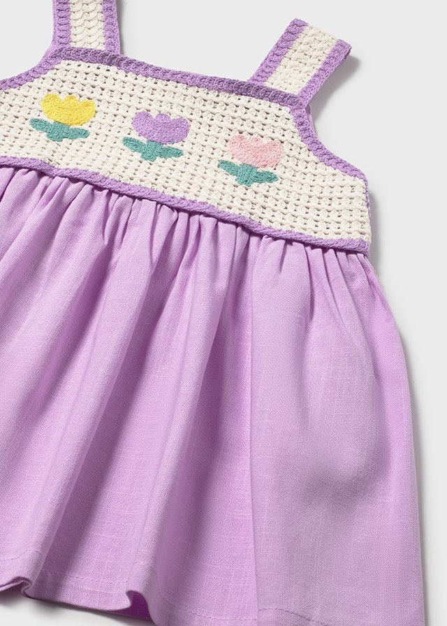 Vestido crochet lilac