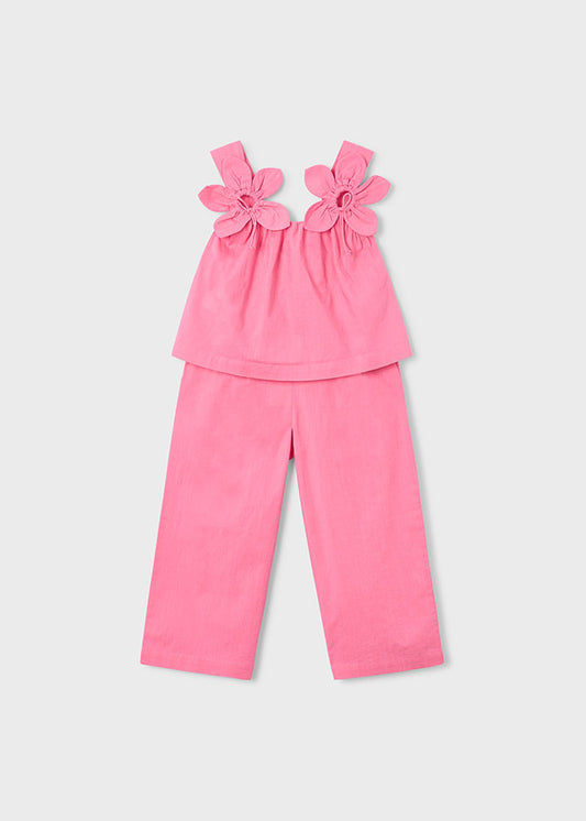 Conjunto pantalón aplique geranio