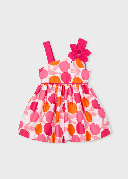 Vestido asímetrico flor clavel