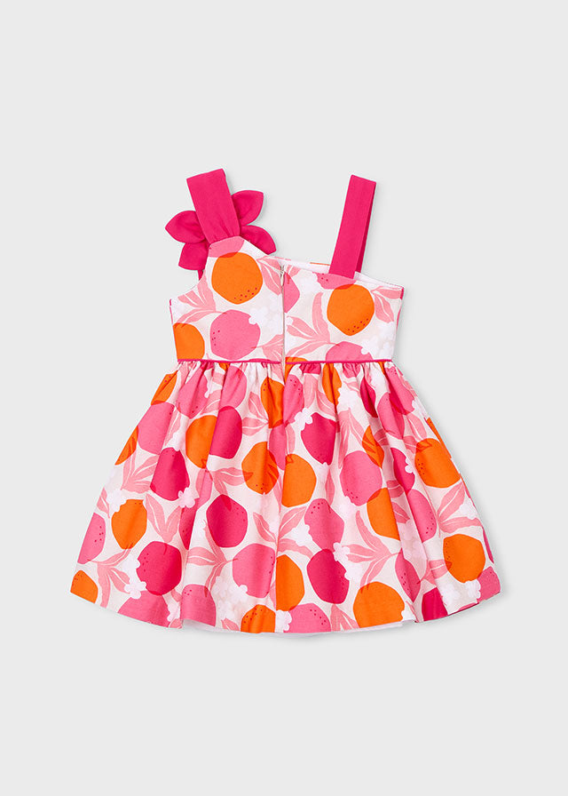 Vestido asímetrico flor clavel