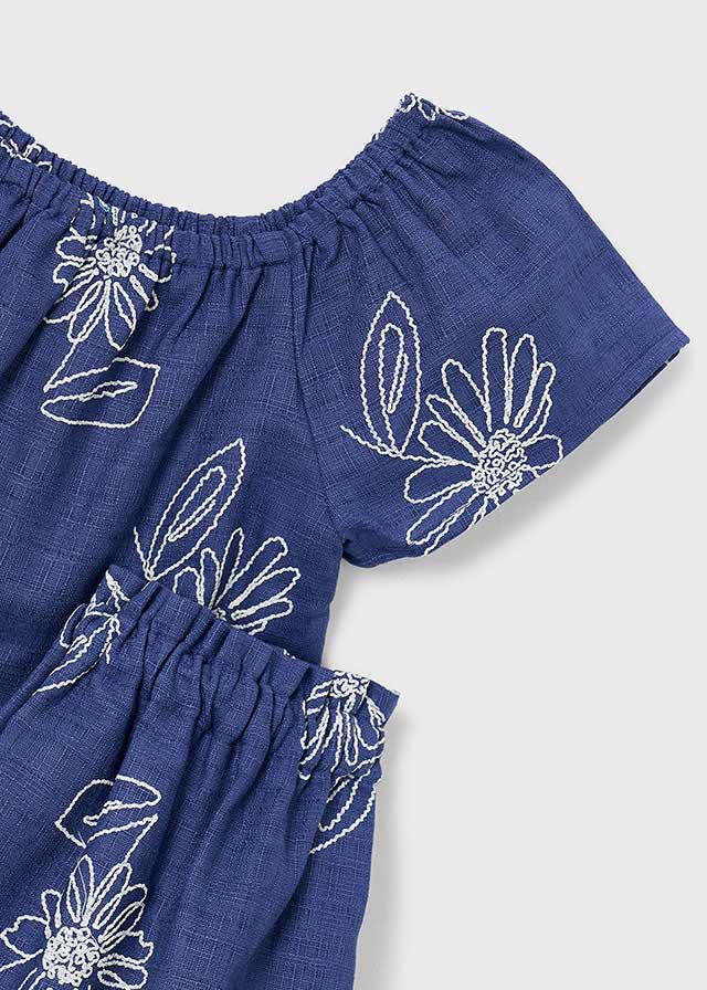 Conjunto falda lino estampado porcelana
