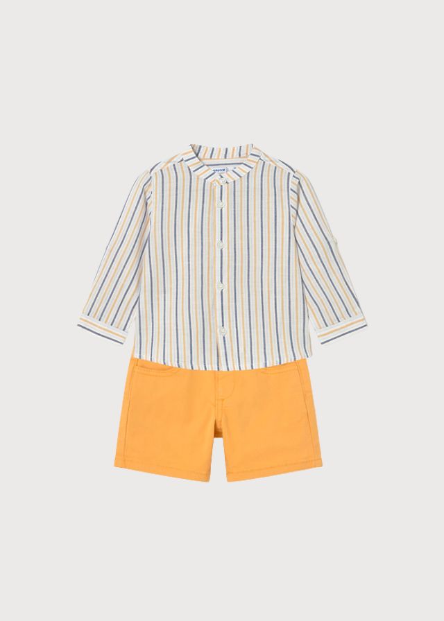 Conjunto short camisa peach