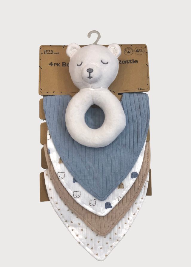 Baberos con sonaja oso