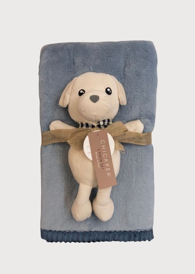 Cobija con perrito azul