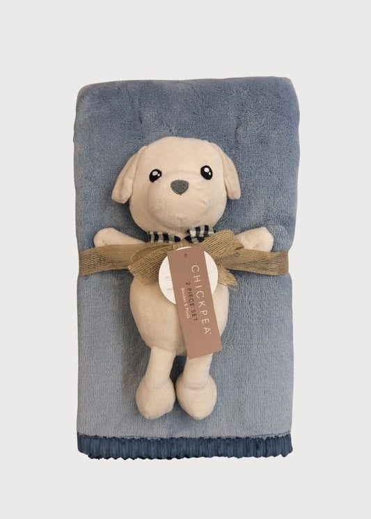 Cobija con perrito azul