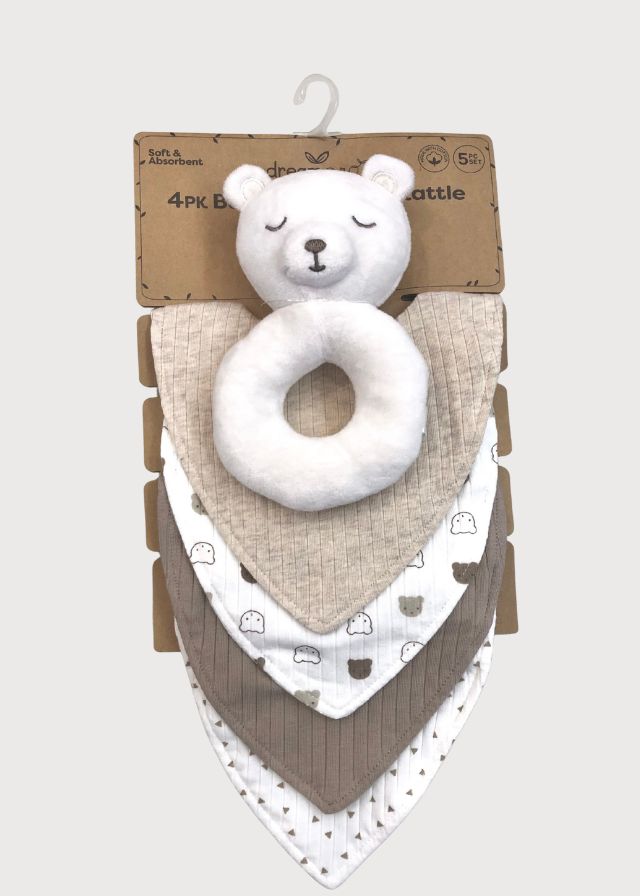 Baberos con sonaja oso polar