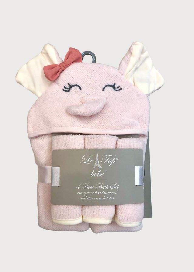 Toalla de baño elefante rosa