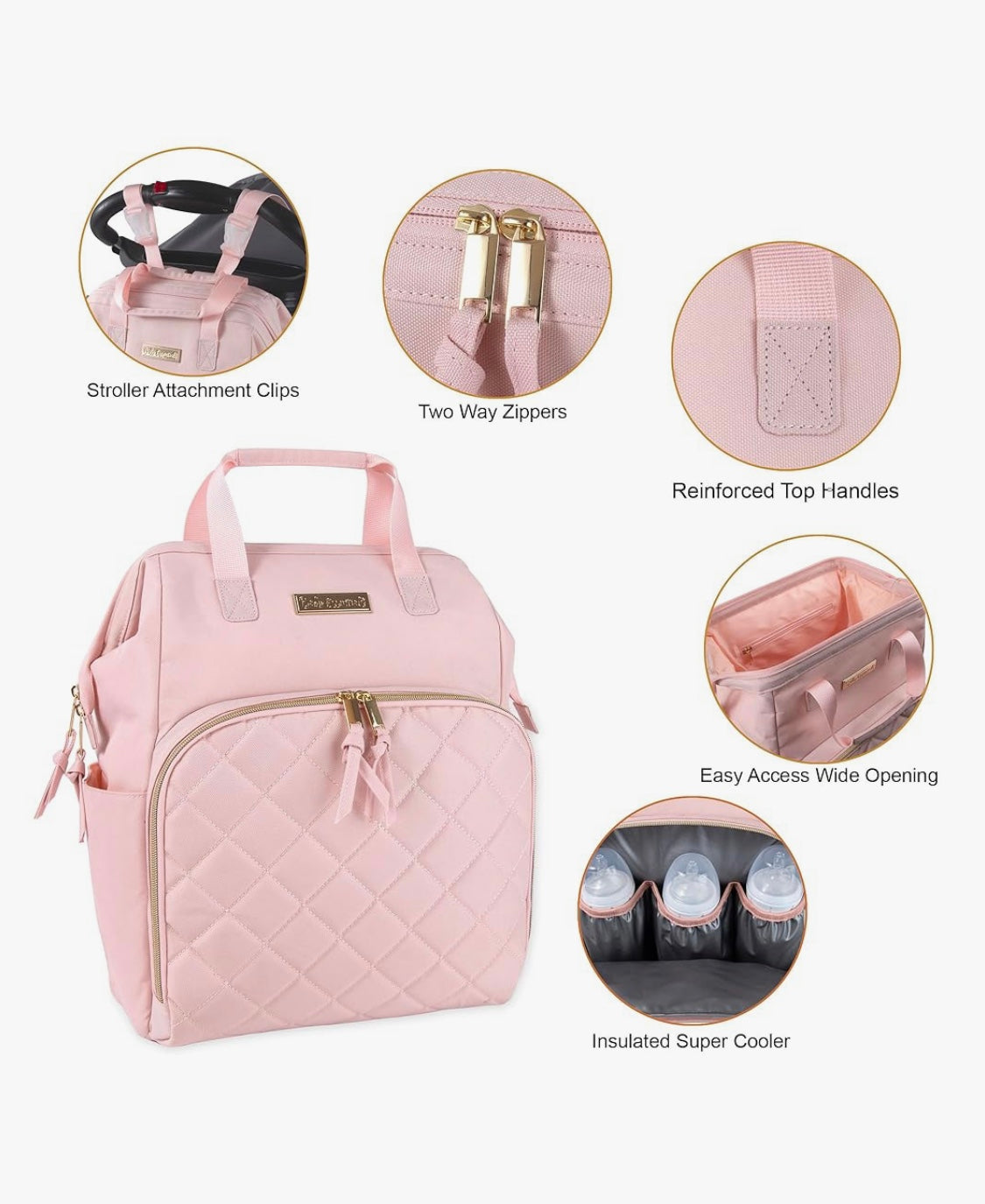 Pañalera rosa Baby Essentials