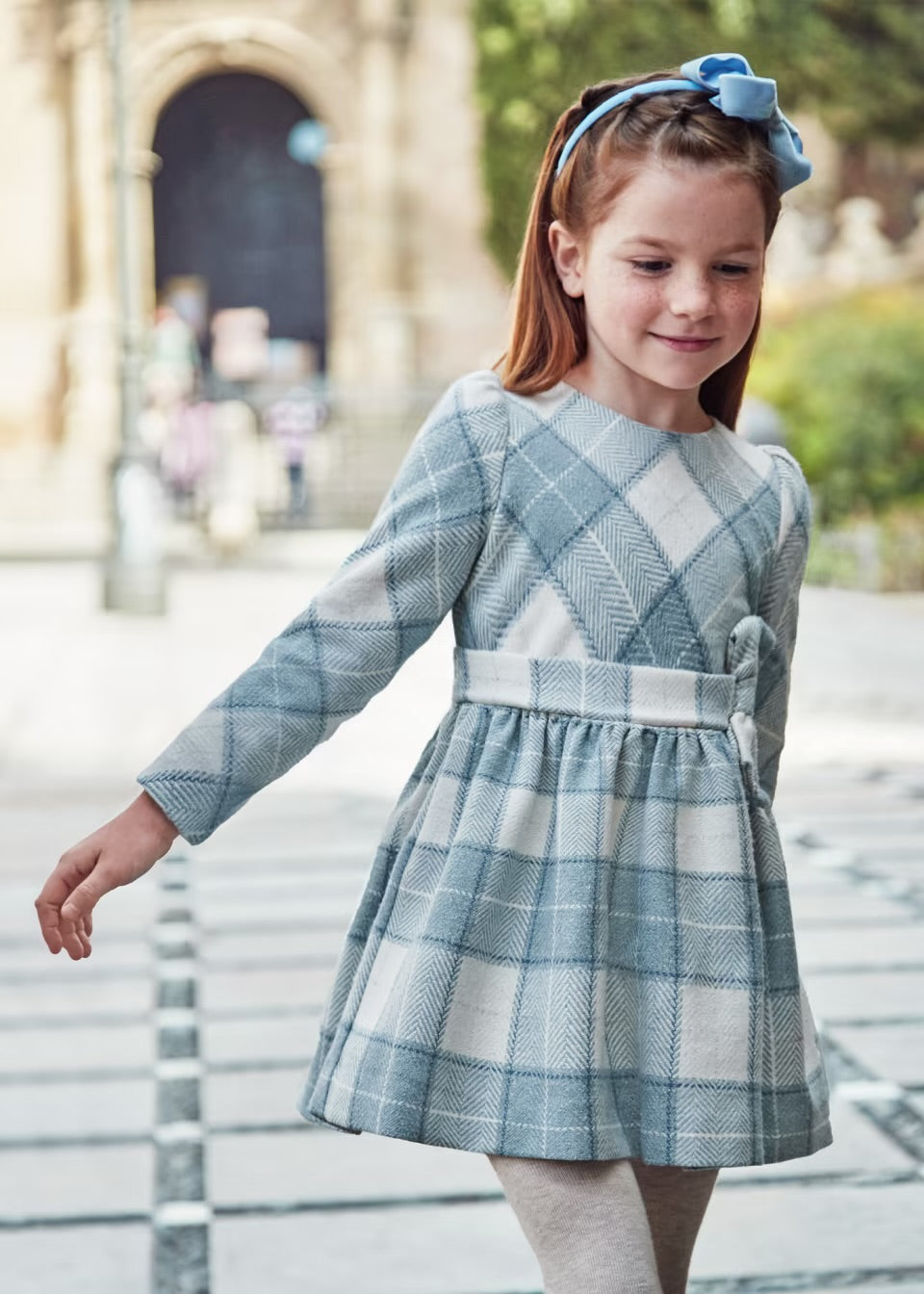 Vestido azul cuadros